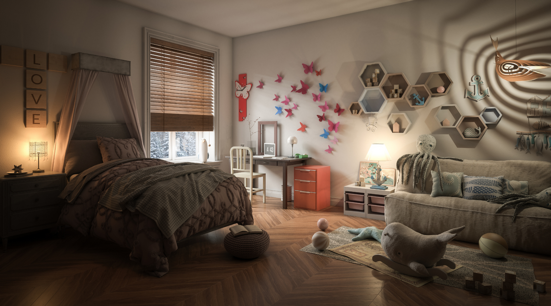 Reading Nook with Bookshelves